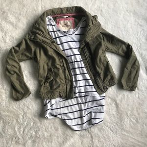 🌳ARMY GREEN CROP HOLLISTER JACKET🌳